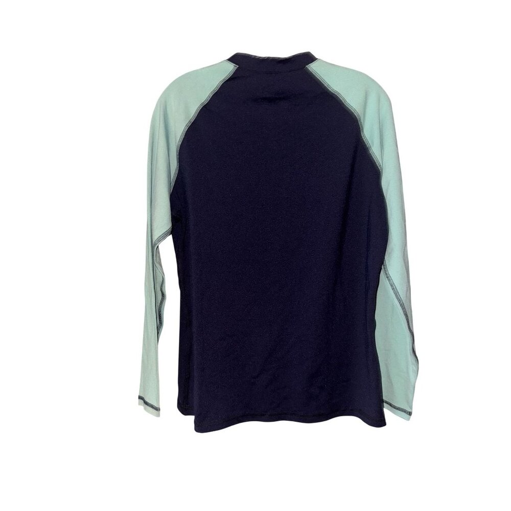 Fullsand Womens UPF 50+ Long Sleeve Swim Shirt Rash Guard XG Navy & Light Blue - Picture 4 of 4